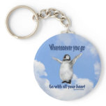 Penguin Confucius Inspirational Quote Keychain