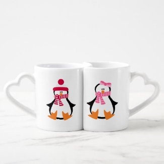 Penguin Couple Couple Mugs