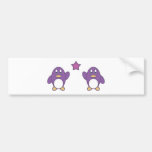 Penguin Couple with Star Bumper Stickers