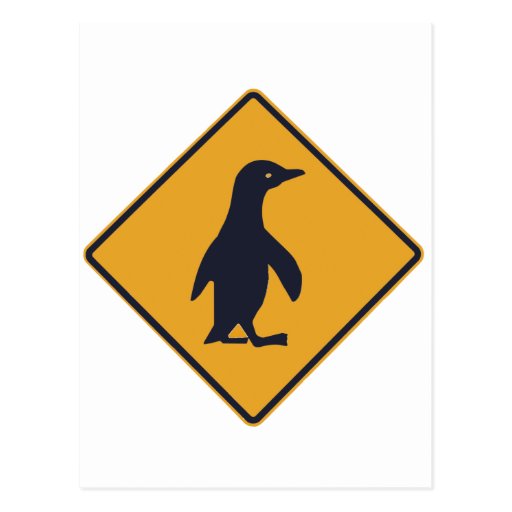 Penguin Crossing - New Zealand Road Signs Postcard | Zazzle