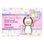 Penguin Cutie- Girl First Birthday Custom Invite
