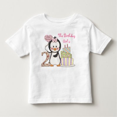 Penguin Cutie- Girl Second Birthday T Shirts