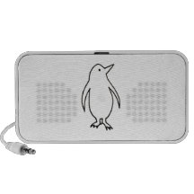 Penguin drawing simple line art pen and ink mp3 speakers