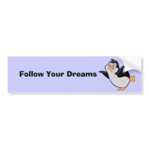Penguin Dreaming Bumper Sticker