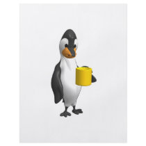 penguin drinking coffee custom flyer