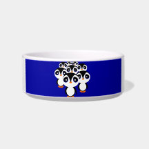 Penguin Family Cat Water Bowls