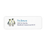 Penguin Family Cute Animal Holiday Address Labels