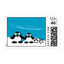 Penguin Family Holiday Postage Stamp