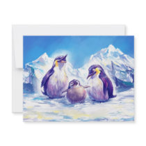 Penguin Family Custom Invitation