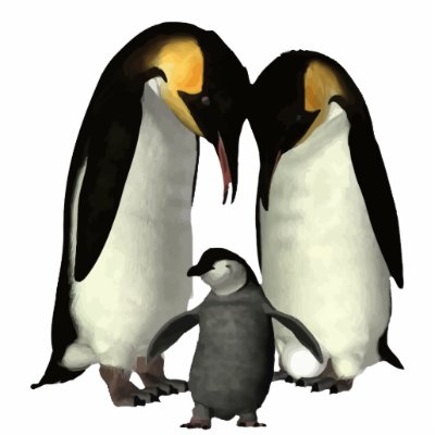 Penguin Family Ornament with Red Ribbon Acrylic Cut Outs by briwanderz