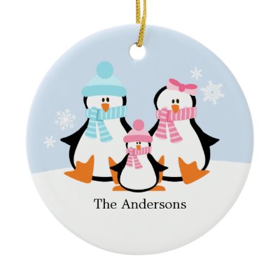 Penguin Family Ornaments