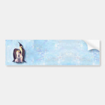 PENGUIN FAMILY & SNOW by SHARON SHARPE Bumper Sticker