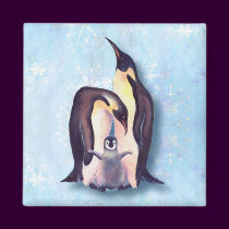 PENGUIN FAMILY & SNOW by SHARON SHARPE magnets