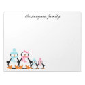 Penguin Family Winter Custom Notepad