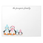 Penguin Family Winter Custom Notepad