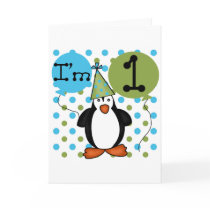 Penguin First Birthday Tshirts and Gifts Cards
