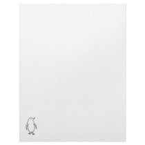 Penguin - fun simple fresh ink line drawing art letterhead design