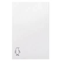 Penguin - fun simple fresh ink line drawing art stationery