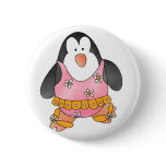 Penguin Girl at the Beach Tshirts and Gifts Buttons