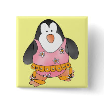 Penguin Girl at the Beach Tshirts and Gifts Pins
