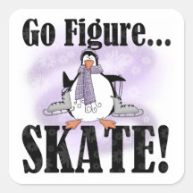 Penguin Go Figure Skate T-shirts and Gifts Sticker