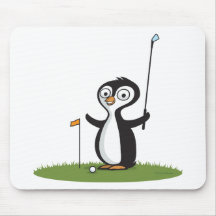 Penguin Golf Mouse Pads