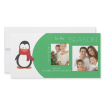 Penguin Green Holiday Photo Card