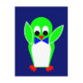 Penguin - Green Postcard