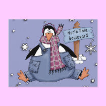 Penguin Happy Holidays postcards