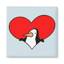 Penguin Heart magnet by holiday_tshirts Penguin Heart magnet