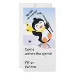 Penguin Hockey Invitation Photo Cards