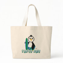 Penguin Holding Surf Board Surfer Dude Bags