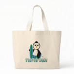Penguin Holding Surf Board Surfer Dude Bags