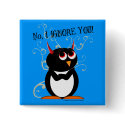 Penguin I IGNORE YOU! Bling buttons by audrart Penguin I IGNORE YOU! Bling buttons