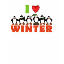 Penguin I Love Winter t-shirts by christmasshop Penguin I Love Winter t-shirts