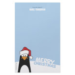 Penguin in a Santa Hat Christmas Stationery