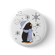 Penguin in Awe Pin