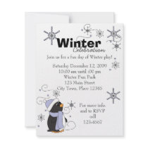 Penguin in Awe Custom Invitations