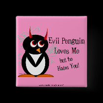 Penguin in love Bling buttons