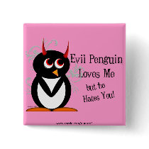 Penguin in love Bling buttons