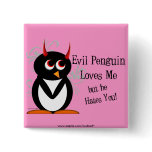 Penguin in love Bling buttons