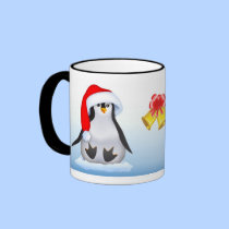 Penguin in Santa Hat mugs