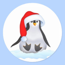 Penguin in Santa Hat stickers