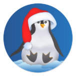Penguin in Santa Hat Stickers