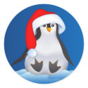 Penguin in Santa Hat stickers