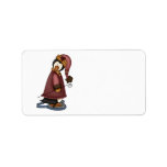 penguin in snow shoes custom address label