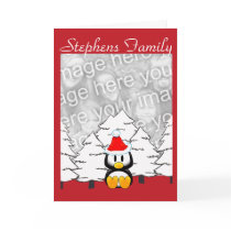 Penguin In White Xmas cards