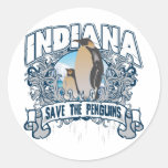 Penguin Indiana Round Sticker
