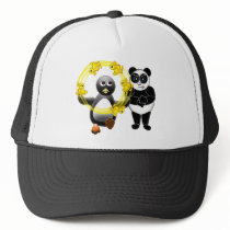 PENGUIN JUGGLING DUCKS PANDA BEAR DISAPPROVING TRUCKER HATS