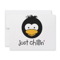penguin just chillin invitations